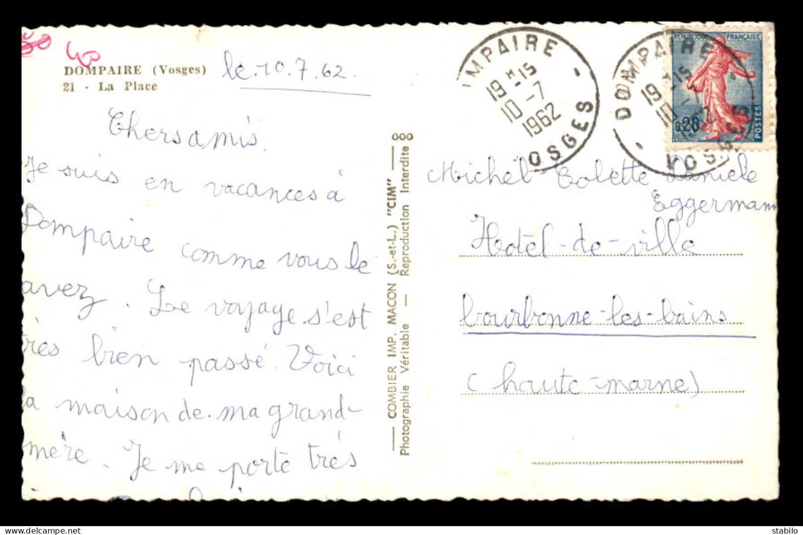 88 - DOMPAIRE - LA PLACE - Dompaire