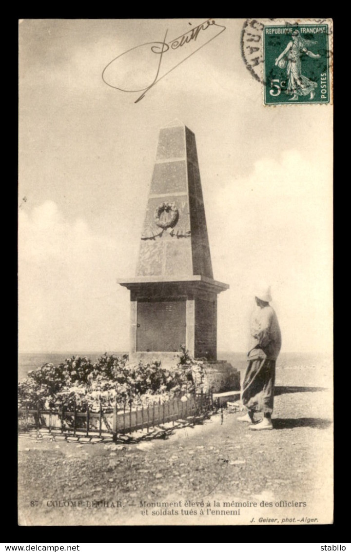 ALGERIE - SAHARA - COLOMB-BECHAR - MONUMENT AUX MORTS DES OFFICIERS - EDITEUR GEISER - Bechar (Colomb Béchar)