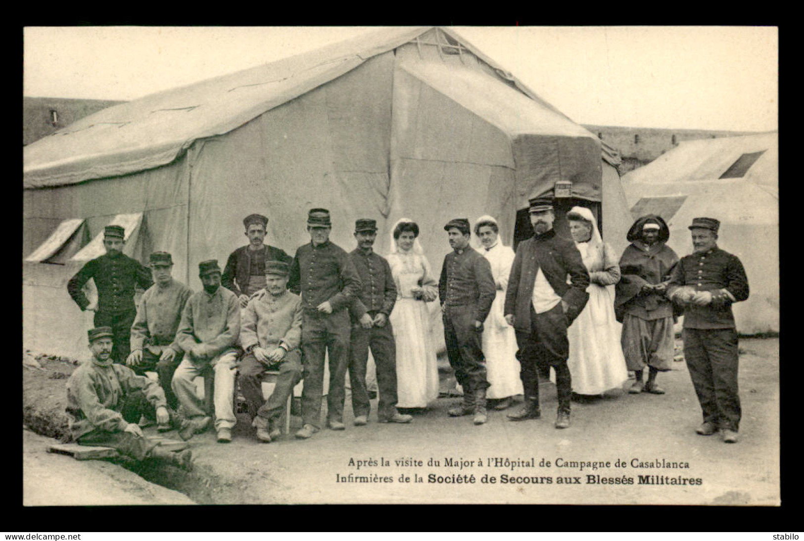 CROIX-ROUGE - SANTE - VISITE DU MAJOR A L'HOPITAL DE CAMPAGNE DE CASABLANCA - INFIRMIERES - Croix-Rouge