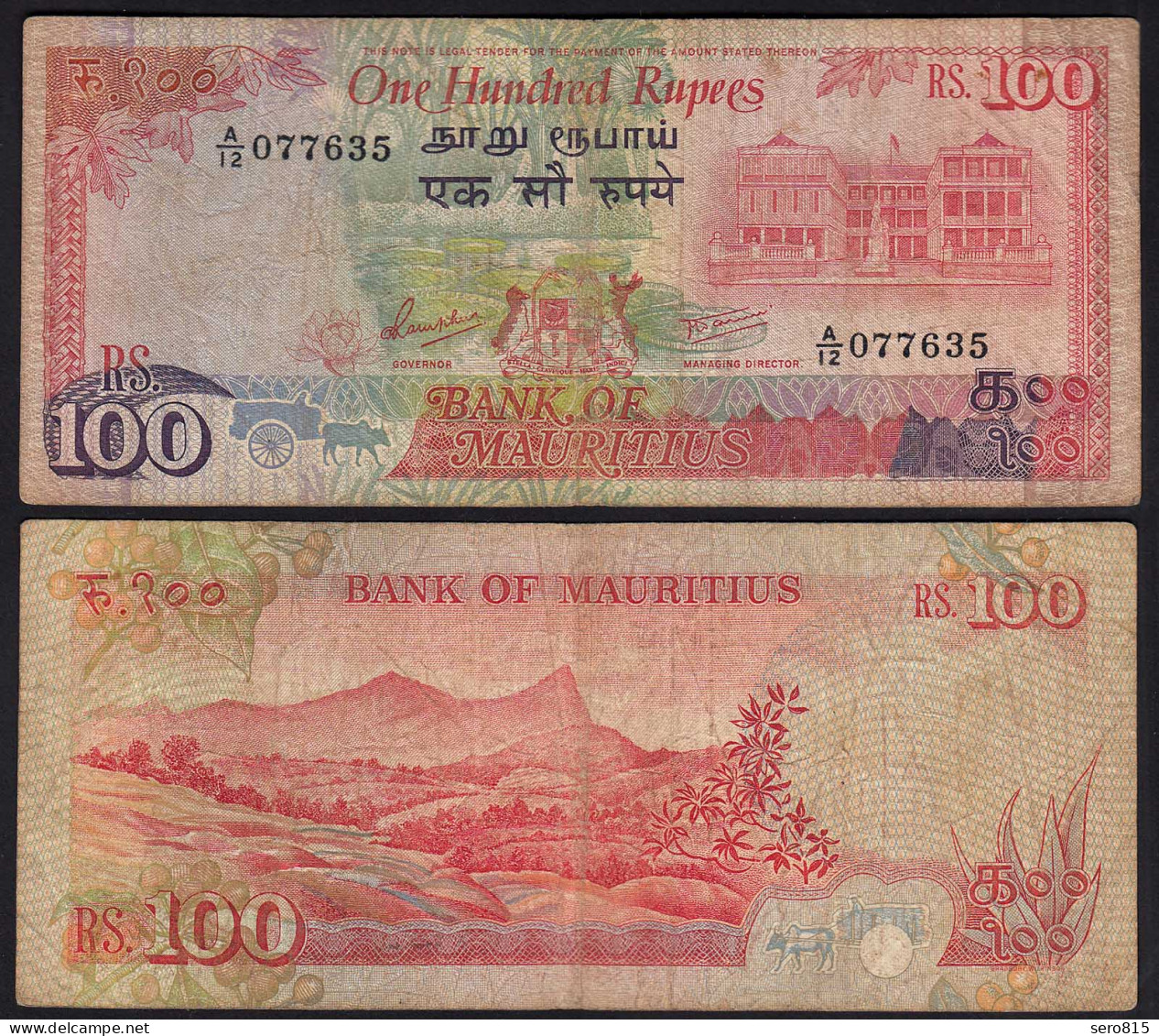 Mauritius - 100 Rupees Banknote (1986) Pick 38 F (4)    (25354 - Andere - Azië