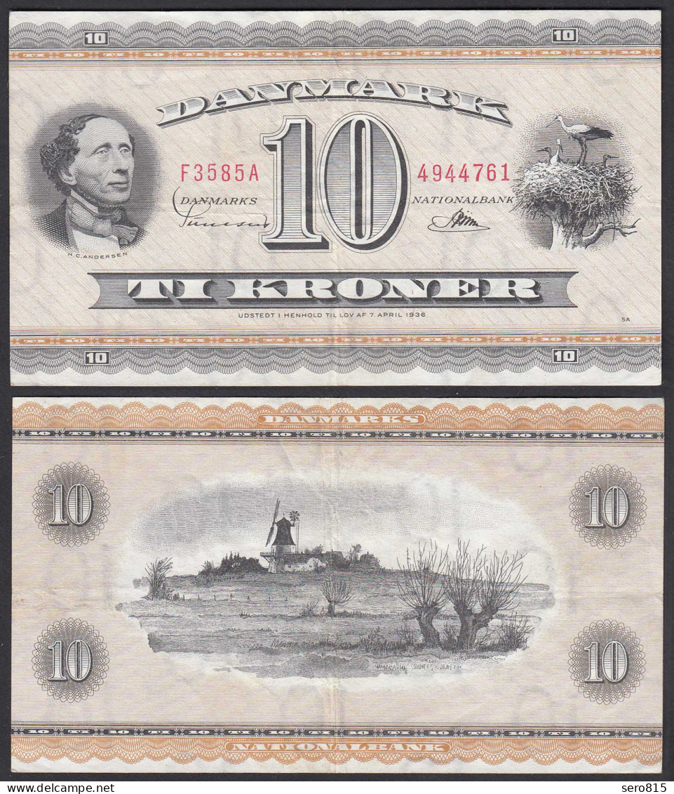 DÄNEMARK - DENMARK 10 KRONER 1958 VF (3)  Pick 44 O   (24339 - Dänemark