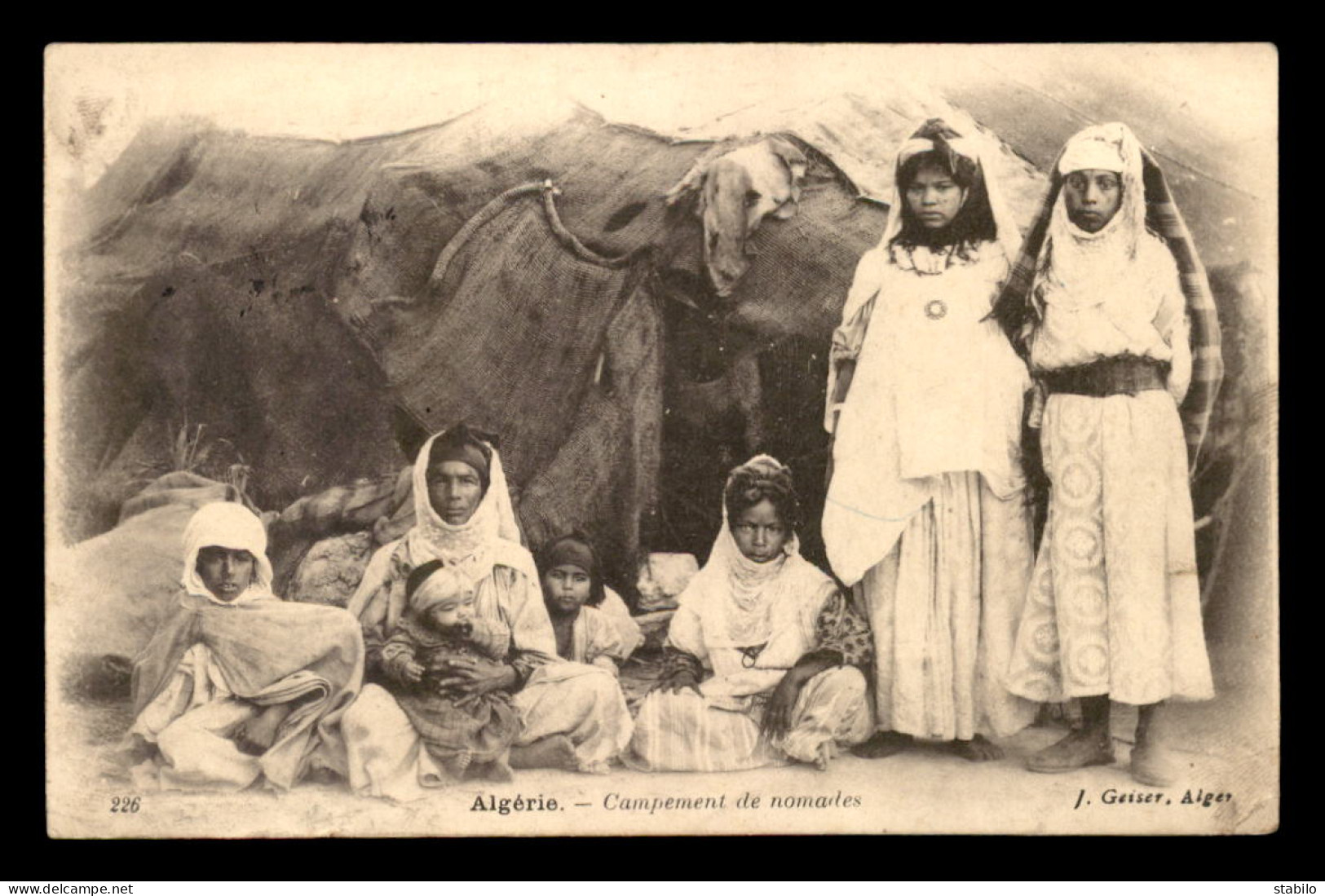 SCENES ET TYPES - ALGERIE - CAMPEMENT DE NOMADES - EDITEUR GEISER - Afrique