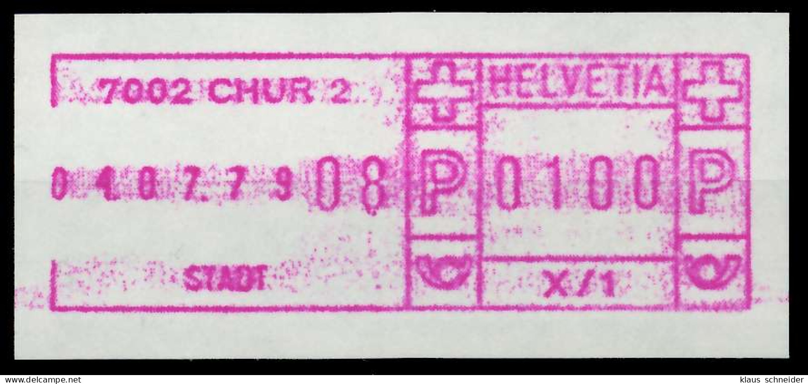SCHWEIZ SCHALTERFREISTEMPEL Nr SFS1979 CHUR Postfrisch X7E6542 - Timbres D'automates
