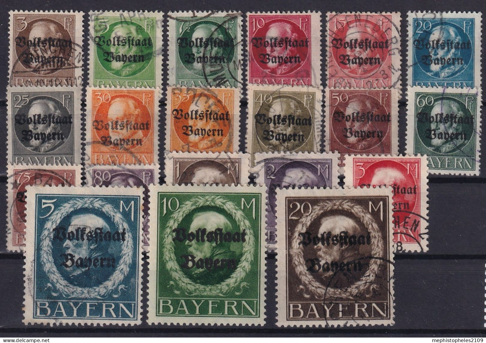 BAYERN 1919 - Canceled - Mi 116-133 - Complete Set! - Autres & Non Classés