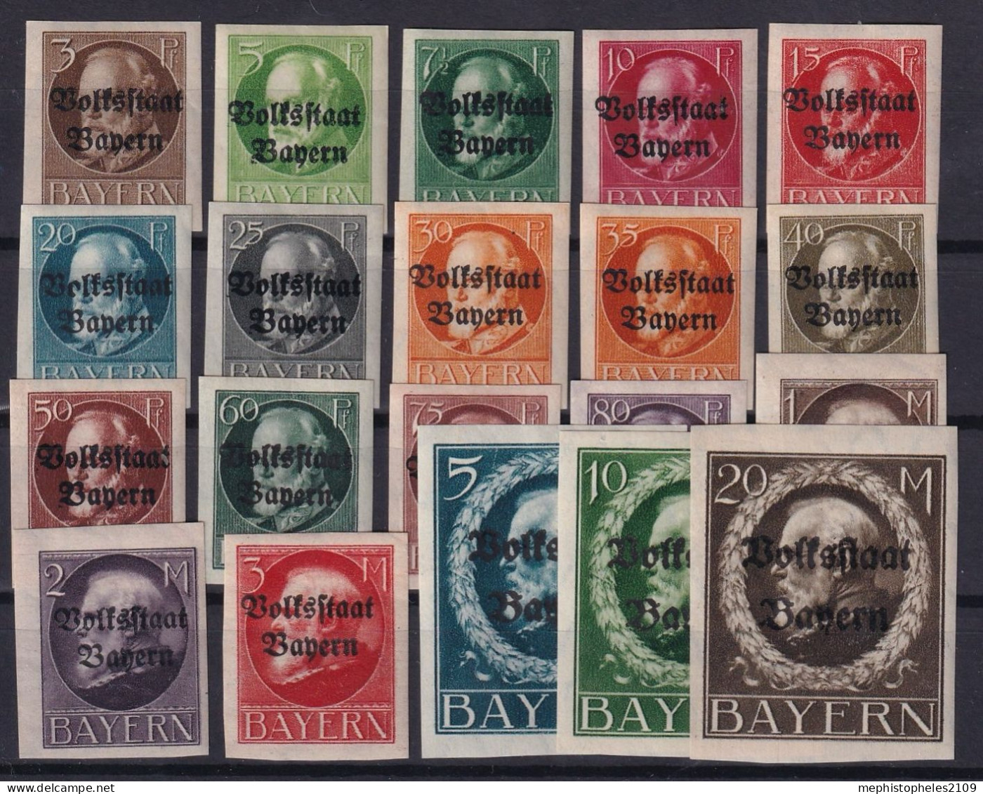 BAYERN 1919 - MLH - Mi 116 II B - 133 II B, 134 II B, 135 II B - Complete Set! - Sonstige & Ohne Zuordnung