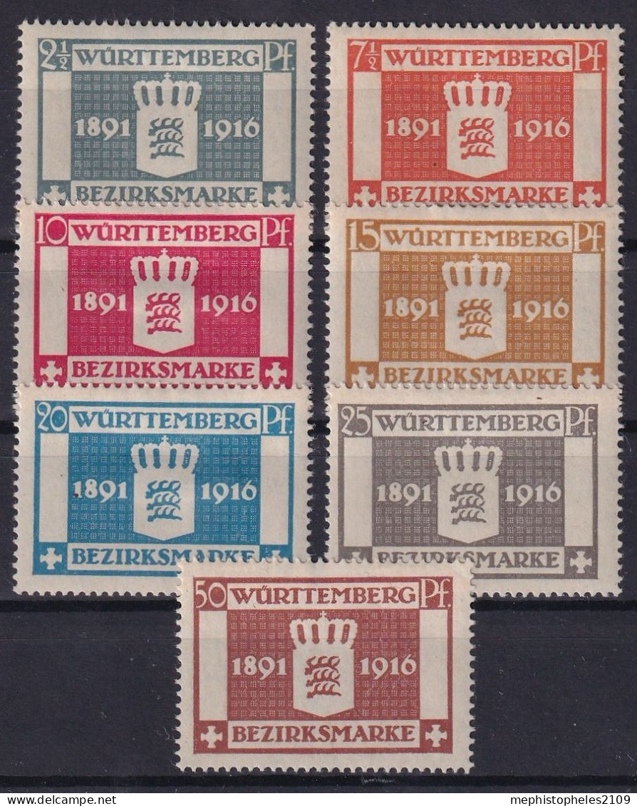 WÜRTTEMBERG 1916 - MLH - Mi 123-129 - Other & Unclassified
