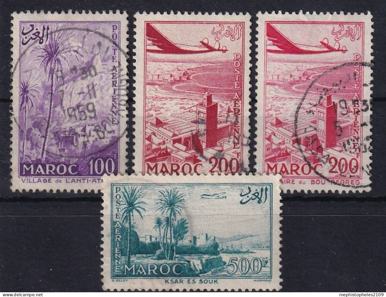 MAROC 1955 - Canceled - YT 100, 101, 101a, 102 - Poste Aérienne - Luchtpost