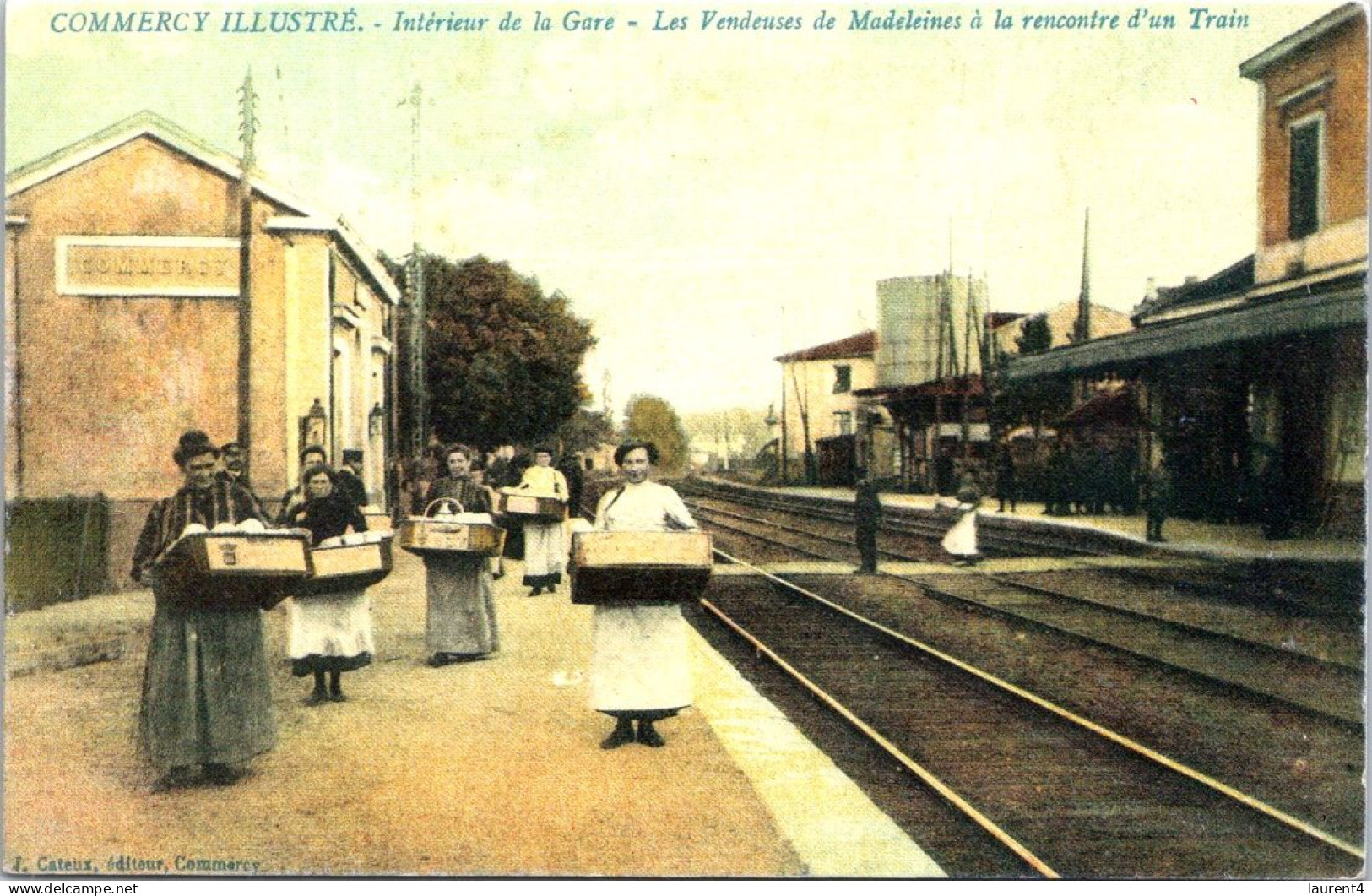 3-4-2024 (4 Y 49) France  (reproduction) Commercy Railway Station And Cake Seller - Madeleine Of Commercy) - Stazioni Senza Treni