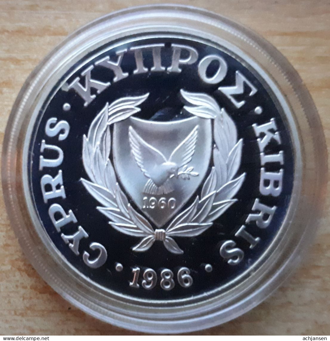 Cyprus, 1 Pound 1986 - Silver Proof - Chipre