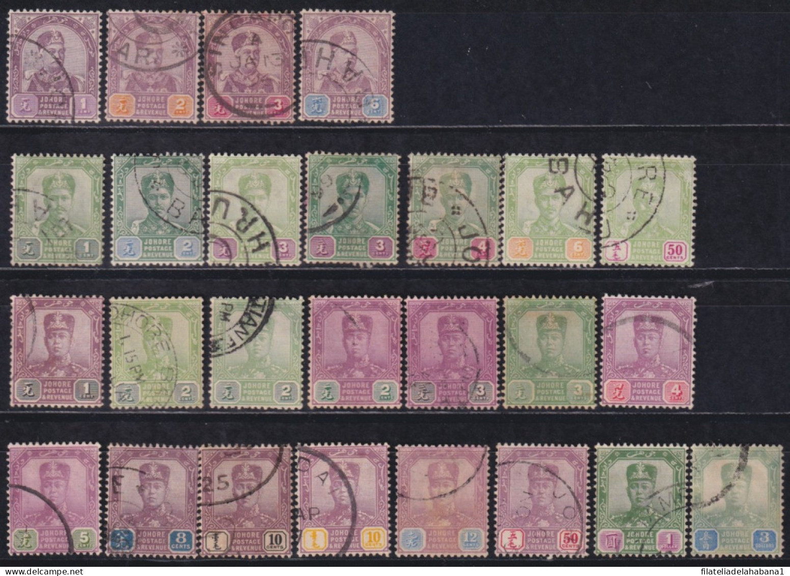 F-EX41806 JOHORE STRAITS SETTLEMENTS MALAYA MALAYSIA STAMPS LOT.  - Johore