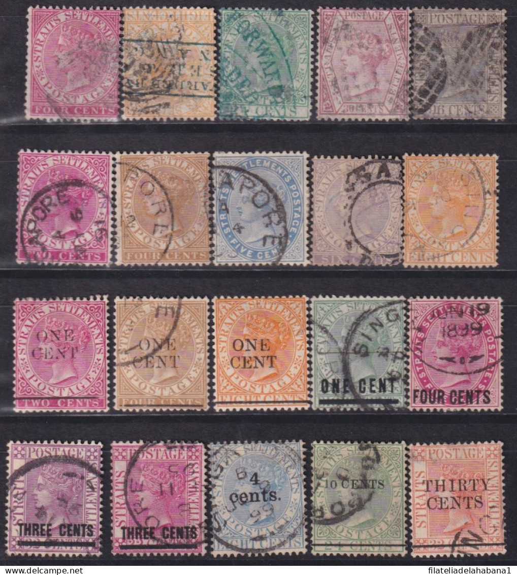 F-EX41807 STRAITS SETTLEMENTS MALAYA MALAYSIA STAMPS LOT HIGHT VALUE.  - Straits Settlements