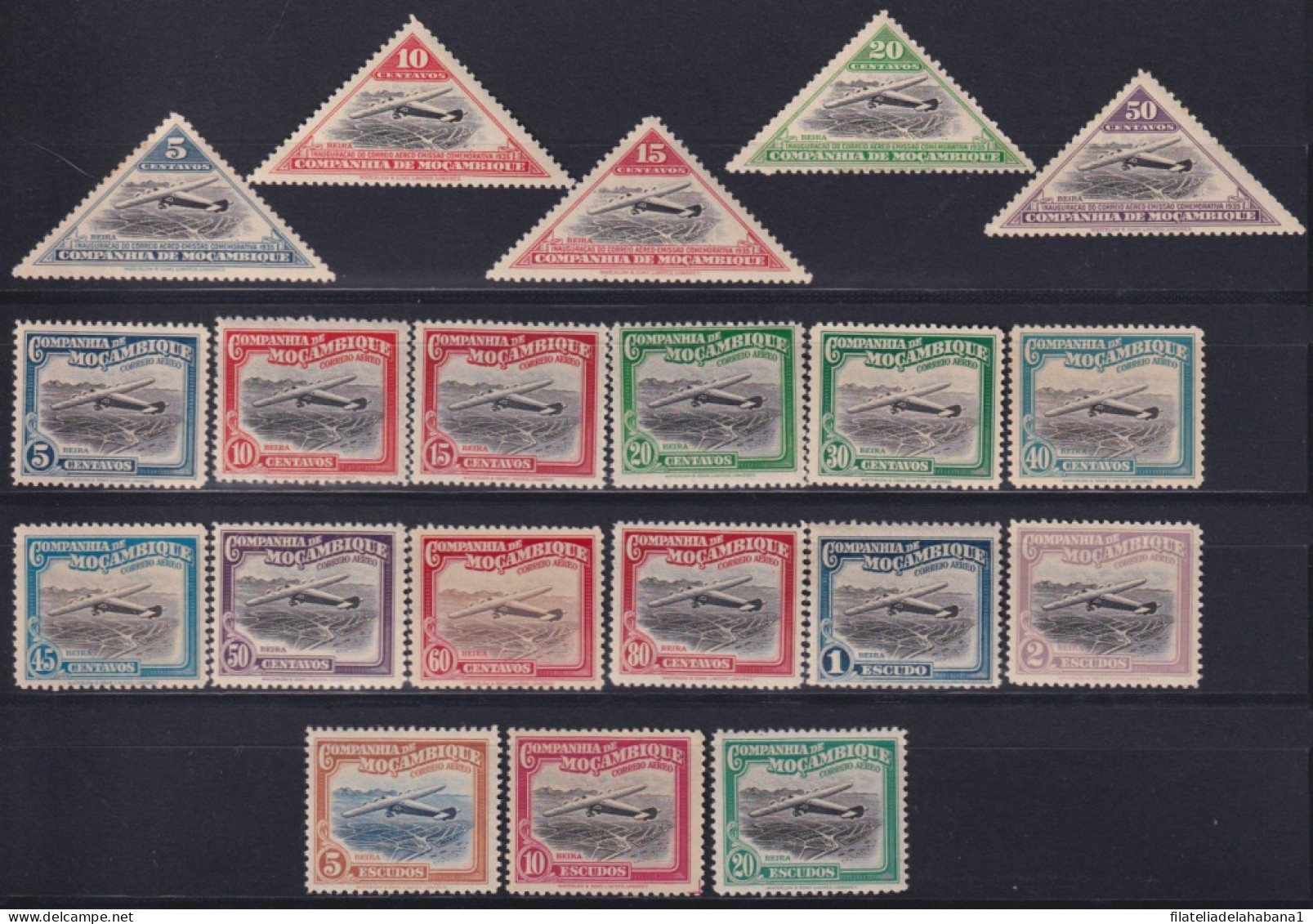 F-EX42407 PORTUGAL MOZAMBIQUE 1935 AIR MAIL AIRPLANE AVION STAMPS LOT. - Mozambique