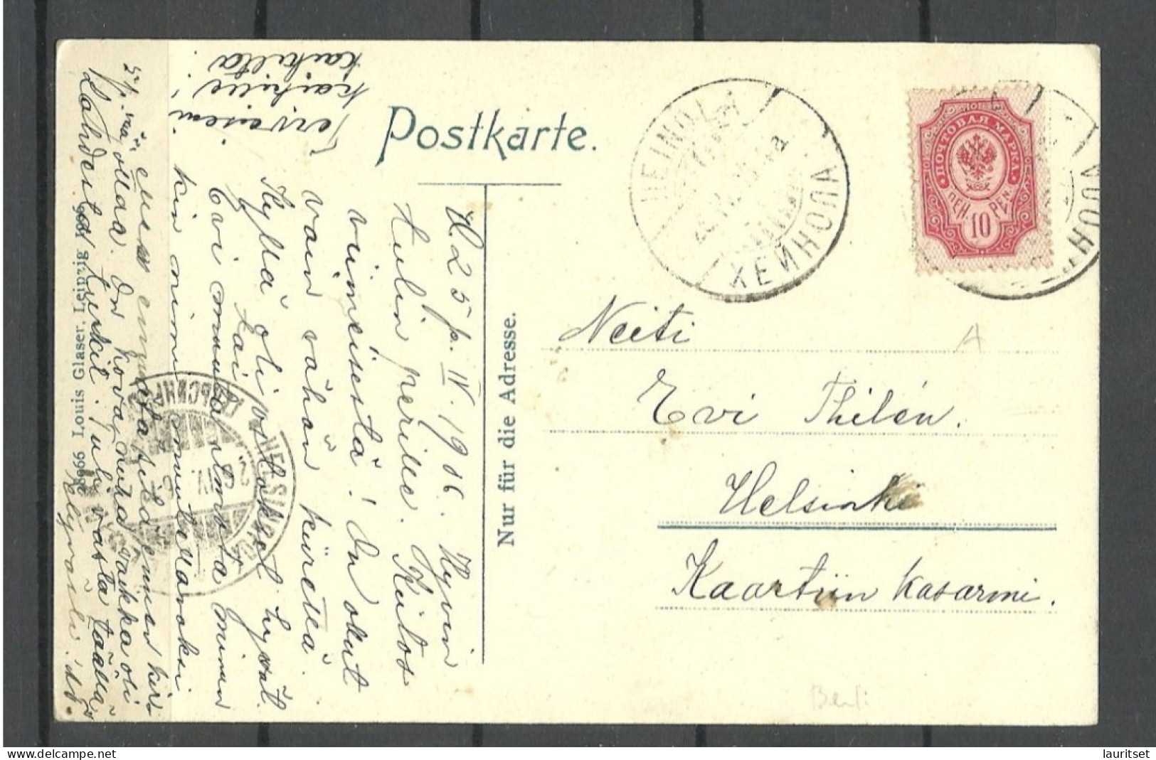 Deutschland Germany Wittenberg Lutherstube, O HEINOLA Cyrillic Cancel Used In Finland - Lettres & Documents