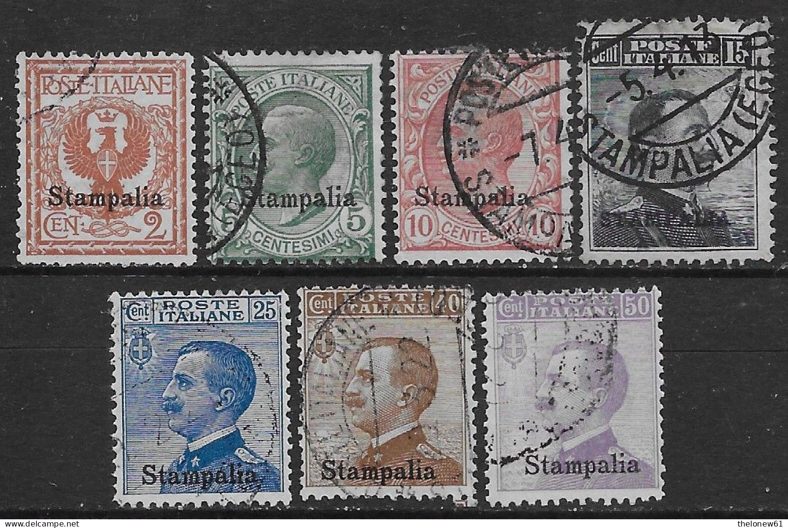 Italia Italy 1912 Colonie Egeo Stampalia Effigie Sa N.1-7 Completa US - Ägäis (Stampalia)