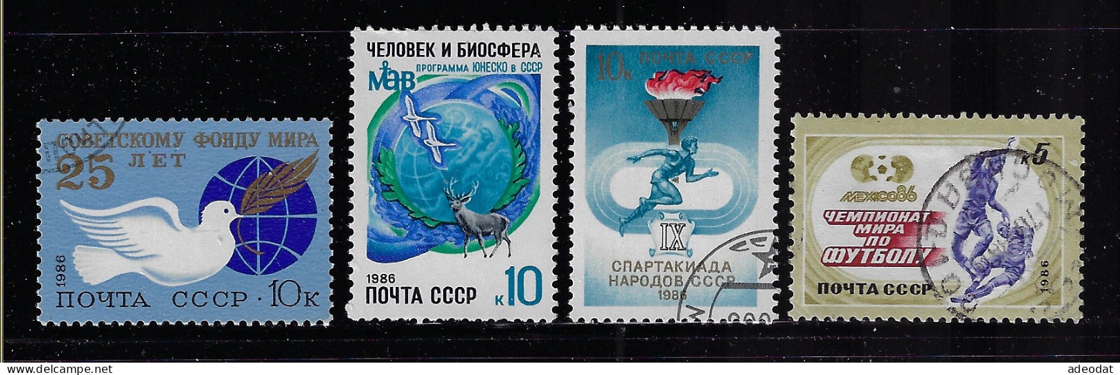 RUSSIA 1986 SCOTT #5452,5459,5460,5463  USED - Usati