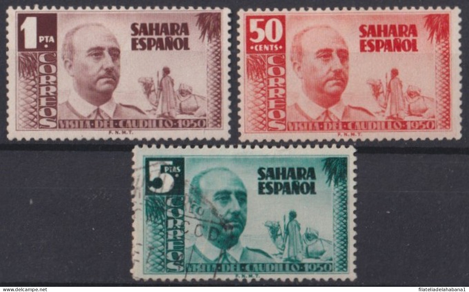 F-EX43176 SPAIN SAHARA MH-USED FRANCISCO FRANCO COMPLETE SET.   - Spanish Sahara