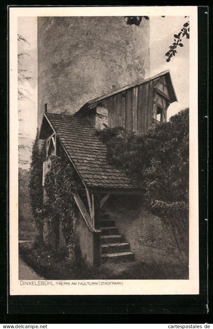 AK Dinkelsbühl, Treppe Am Faulturm  - Dinkelsbuehl