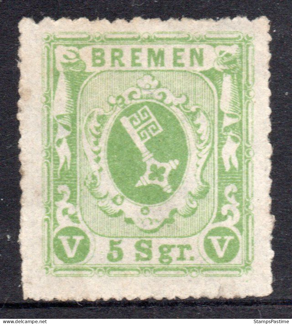 ALEMANIA – BREMEN O BRÉME (Estado) Sello Nuevo Sin Goma ESCUDO ARMAS X 5 Grote Años 1861-64 – Valorizado En U$S 600.00 - Bremen