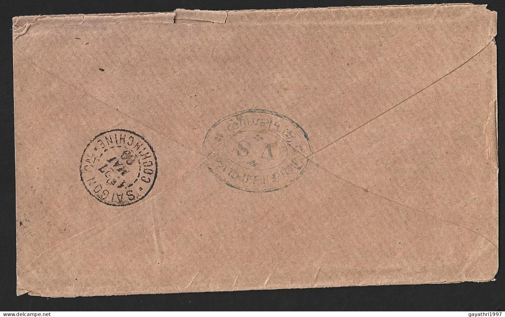 1889. Straits Settlements Q.V. Stamp On Cover From Singapore Saigon With Delivery Cancellation (c770) - Straits Settlements