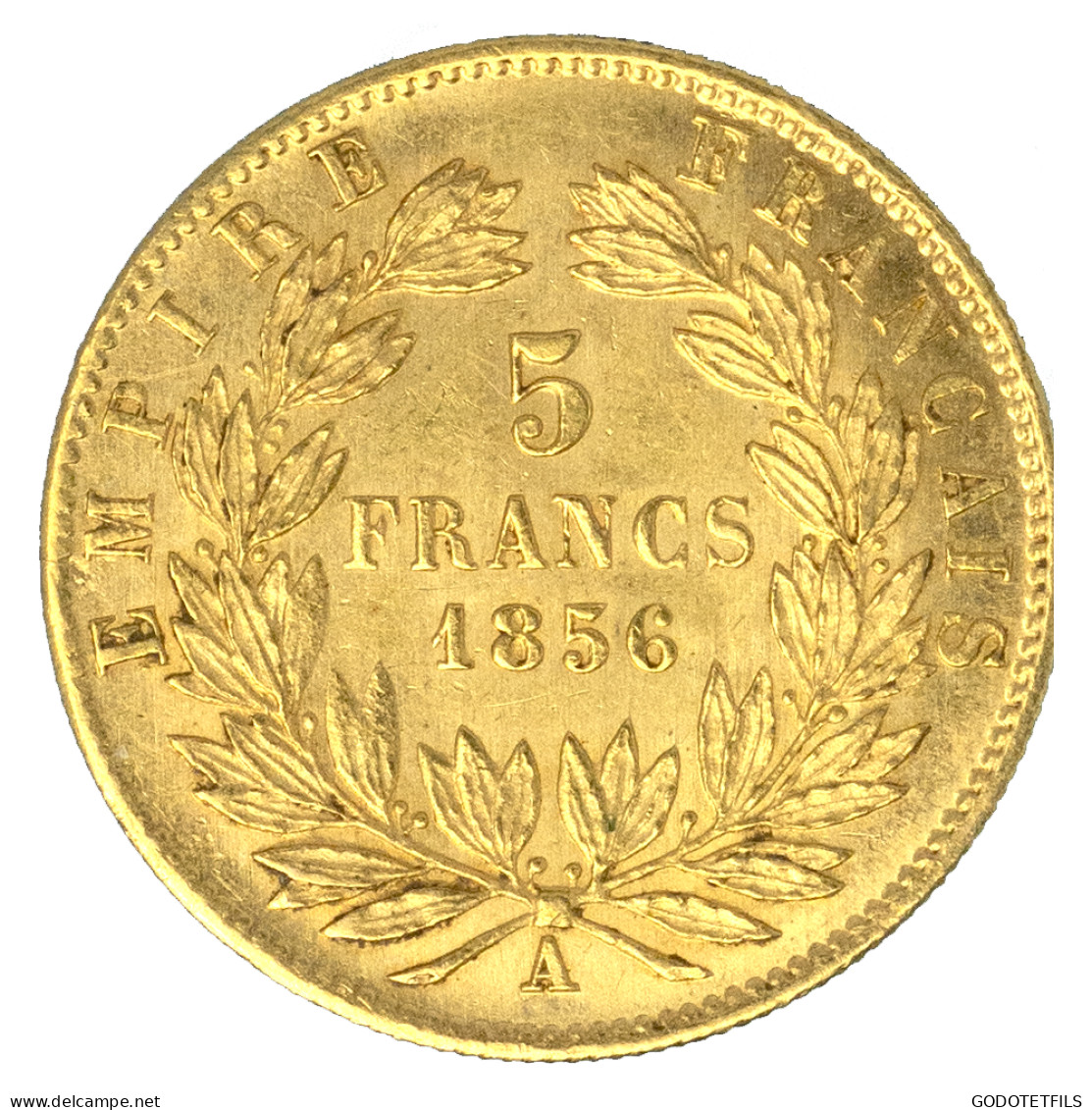 Second-Empire-5 Francs Napoléon III Tête Nue 1856 Paris - 5 Francs (or)