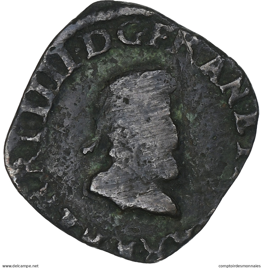 France, Henri IV, Double Tournois, 1593, La Rochelle, Cuivre, TB, Gadoury:539 - 1589-1610 Henri IV Le Vert-Galant