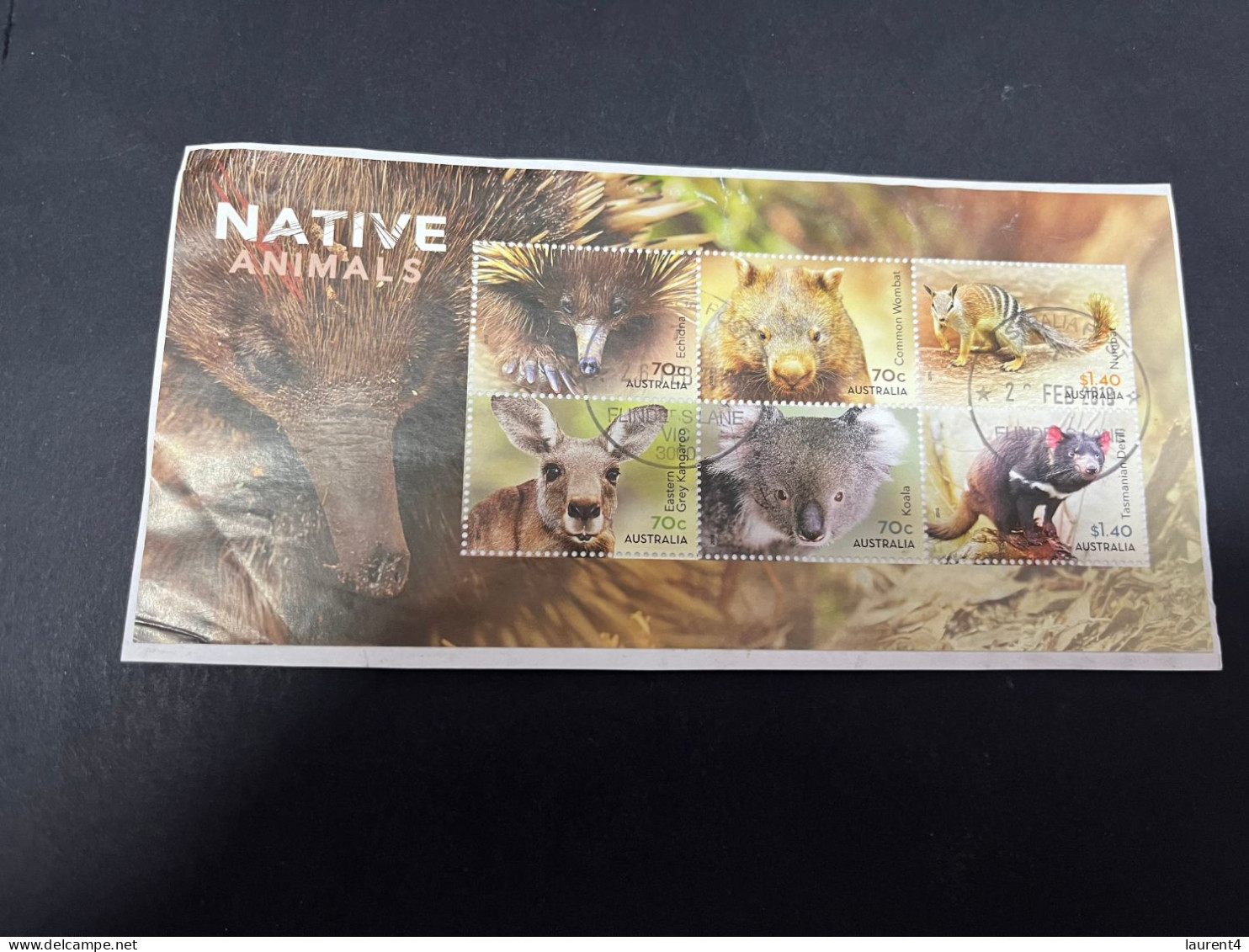 3-4-2024 (stamp) Used Mini-sheet On Paper - Australian Native Animals - Blokken & Velletjes