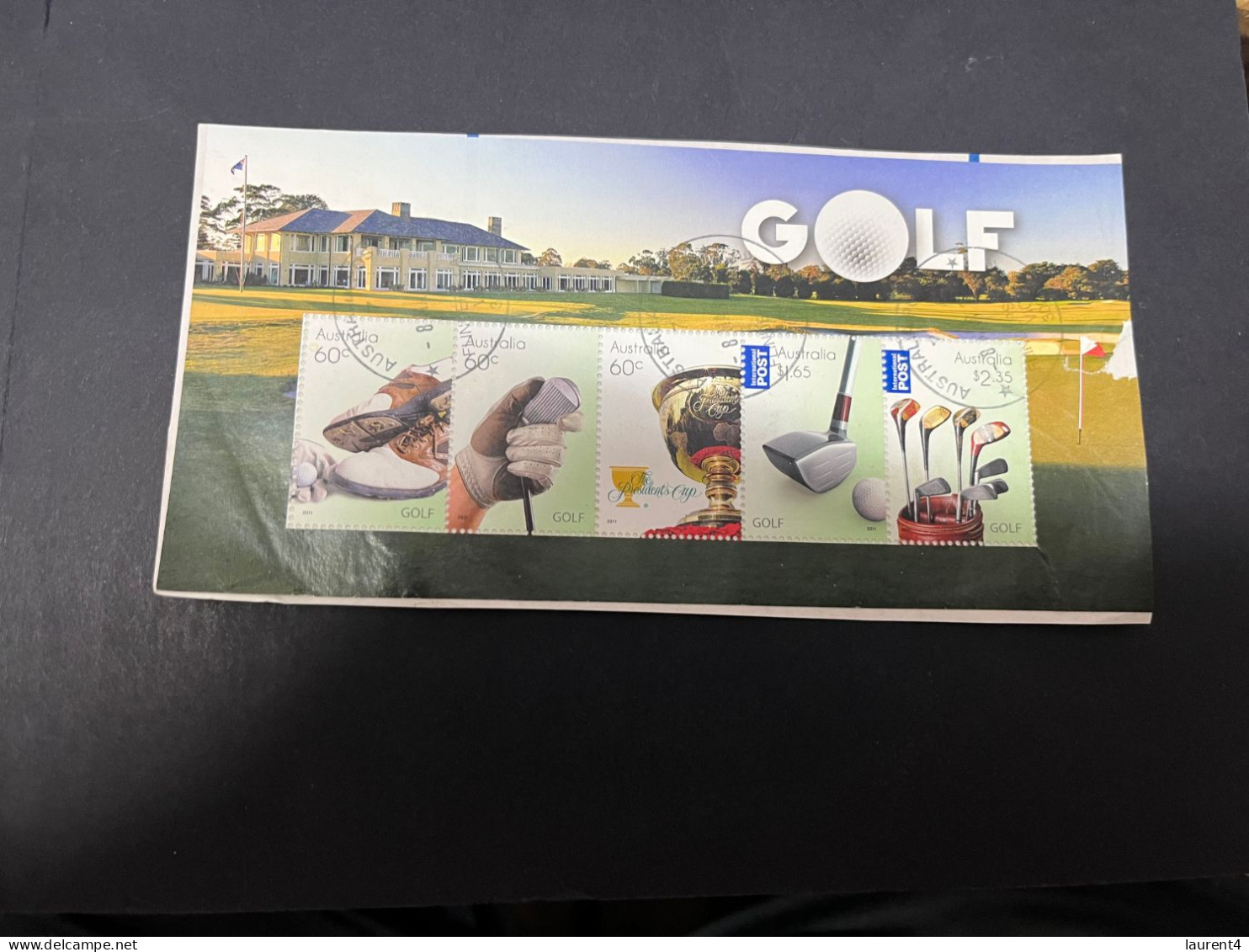 3-4-2024 (stamp) Used Mini-sheet On Paper - Australia - Golf (short On Right) - Blokken & Velletjes