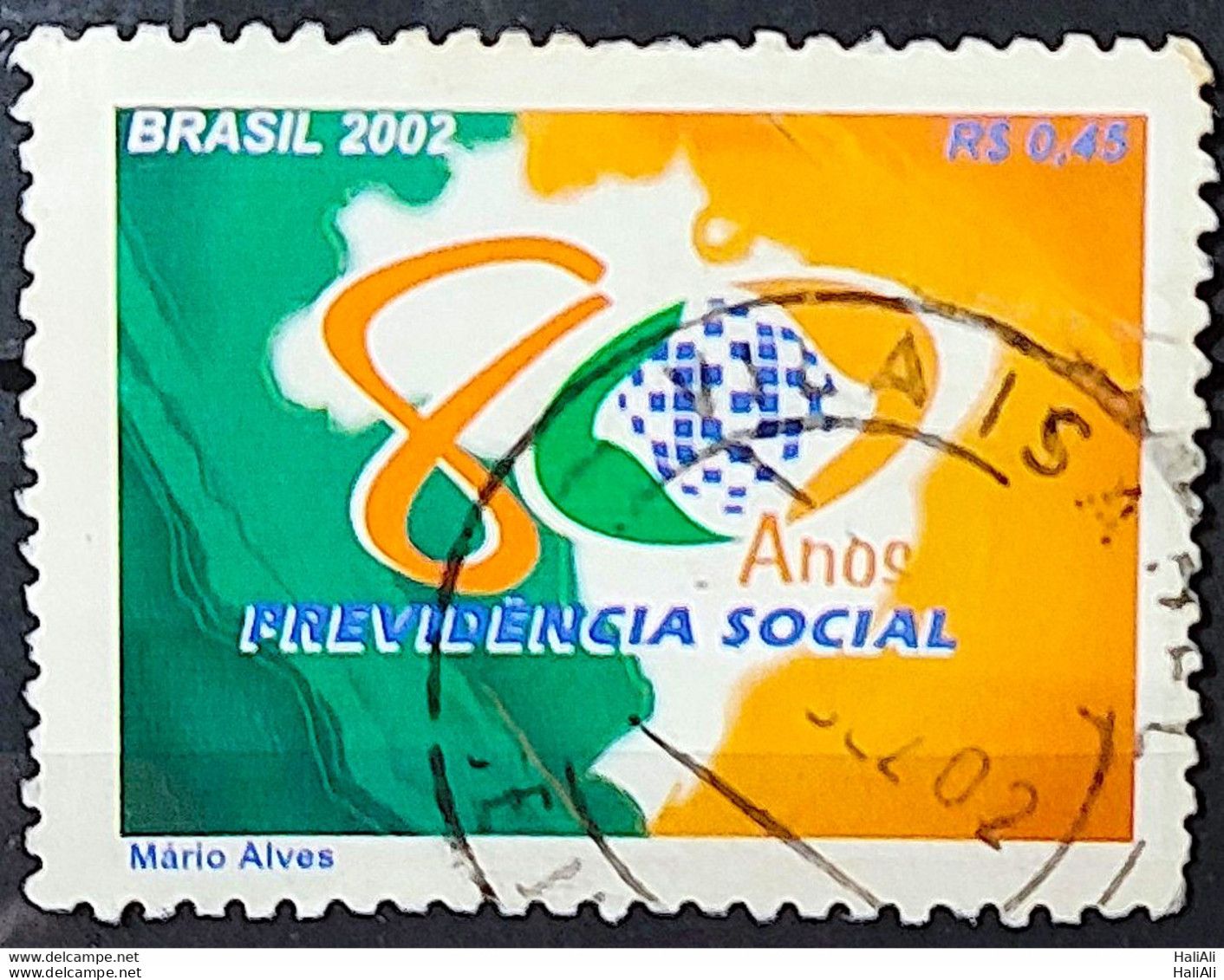 C 2496 Brazil Stamp 80 Years Of Social Security Government 2002 Circulated 1 - Neufs