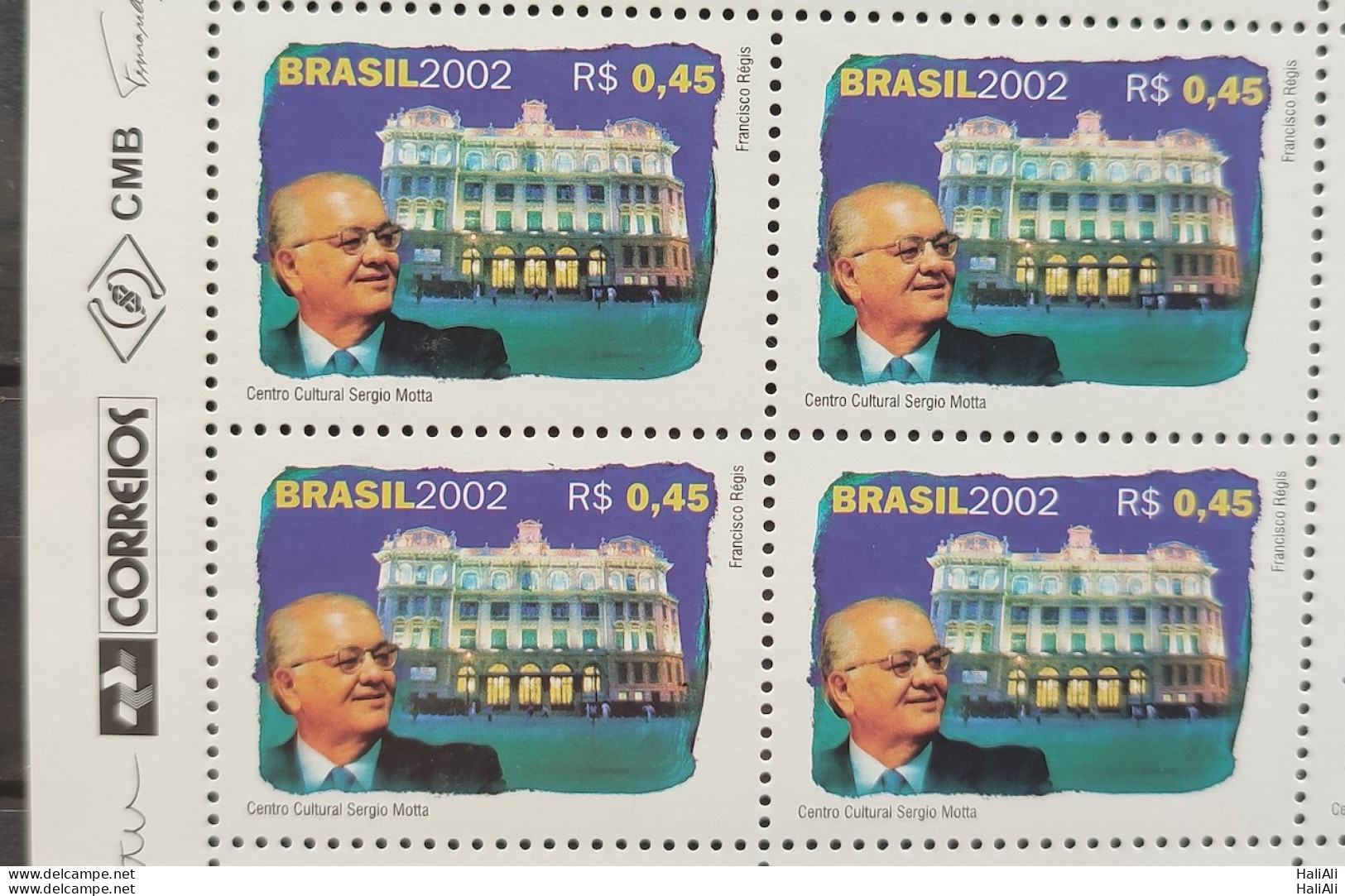 C 2494 Brazil Stamp Sergio Motta Communication Architecture 2002 Block Of 4 Vignette Correios - Neufs