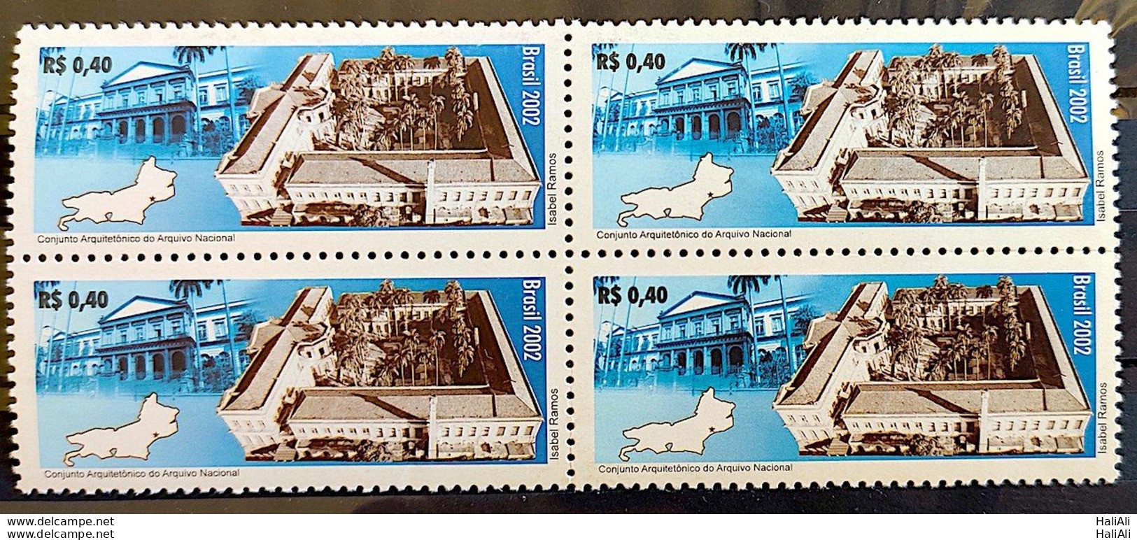 C 2493 Brazil Stamp Architectural Ensemble Of The National Archives Map 2002 Block Of 4 - Neufs