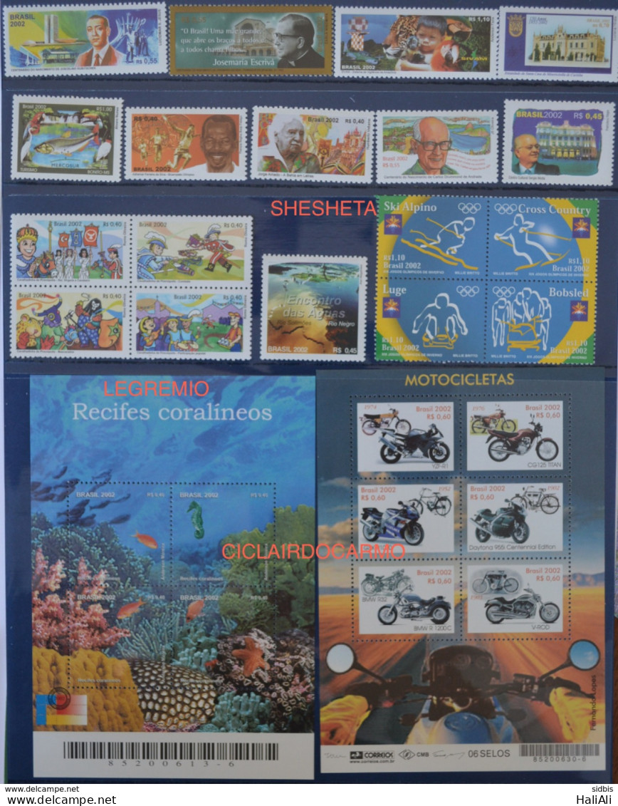 Collection Brazil Stamp Yearpack 2002 - Annate Complete