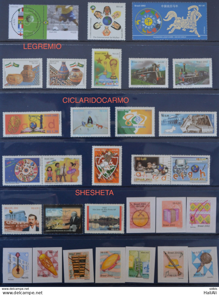 Collection Brazil Stamp Yearpack 2002 - Annate Complete