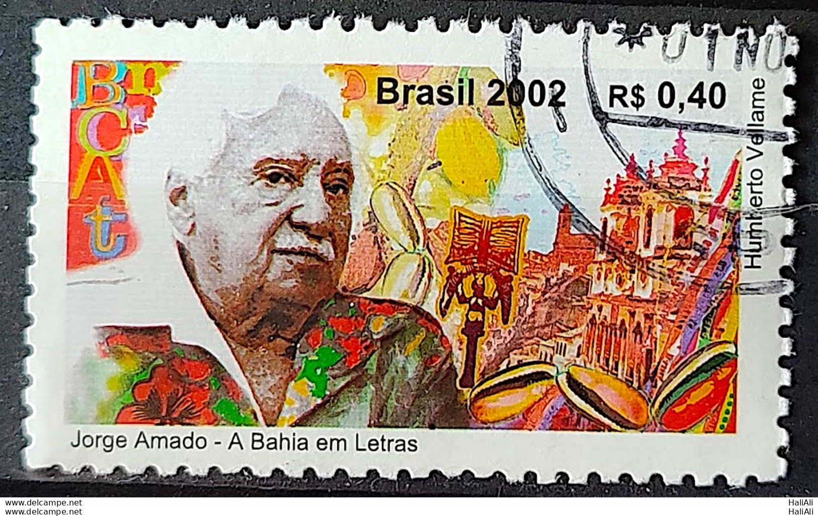 C 2477 Brazil Stamp Jorge Amado Bahia Literature Cocoa Church 2002 Circulated 8 - Gebraucht