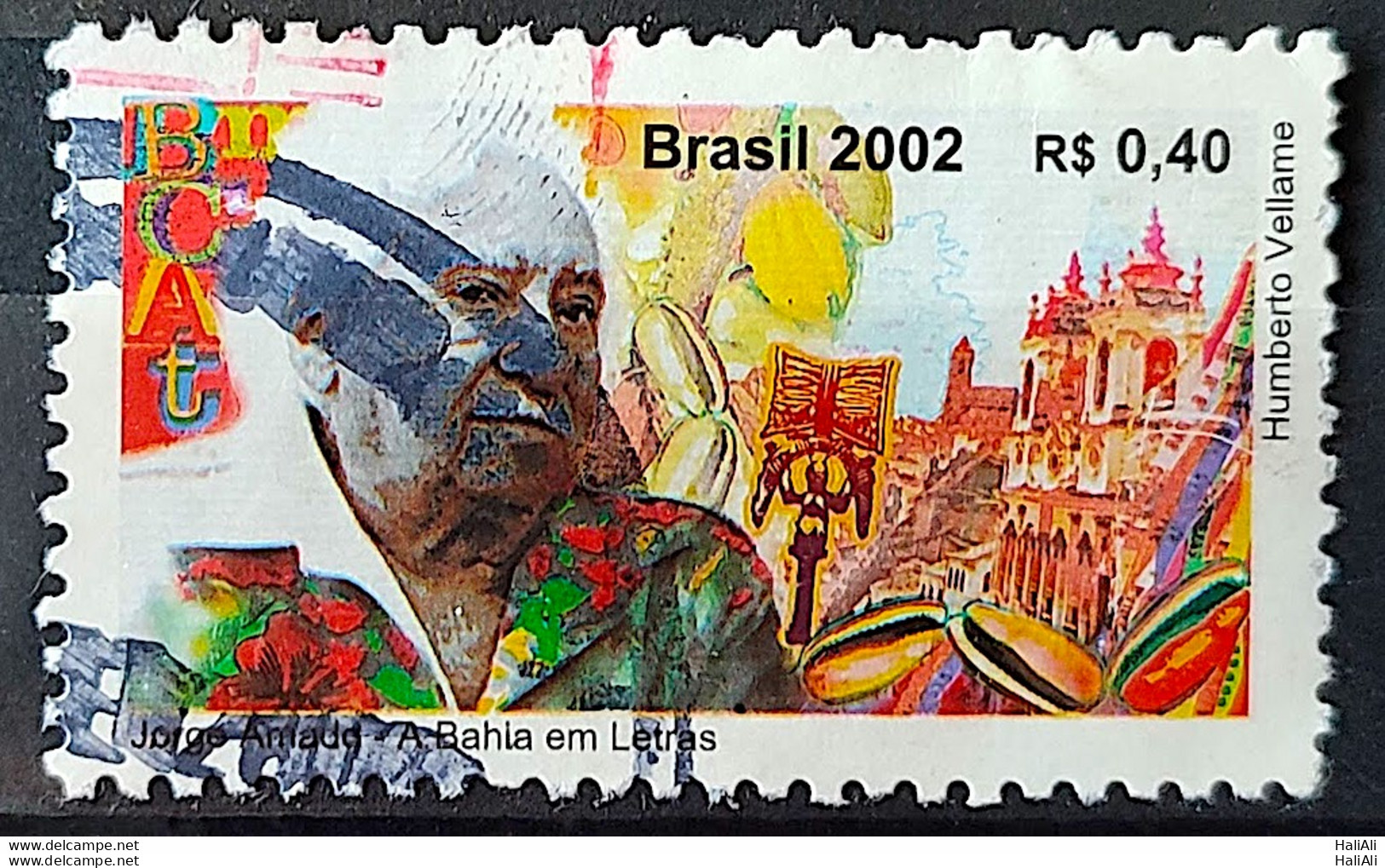 C 2477 Brazil Stamp Jorge Amado Bahia Literature Cocoa Church 2002 Circulated 7 - Usati