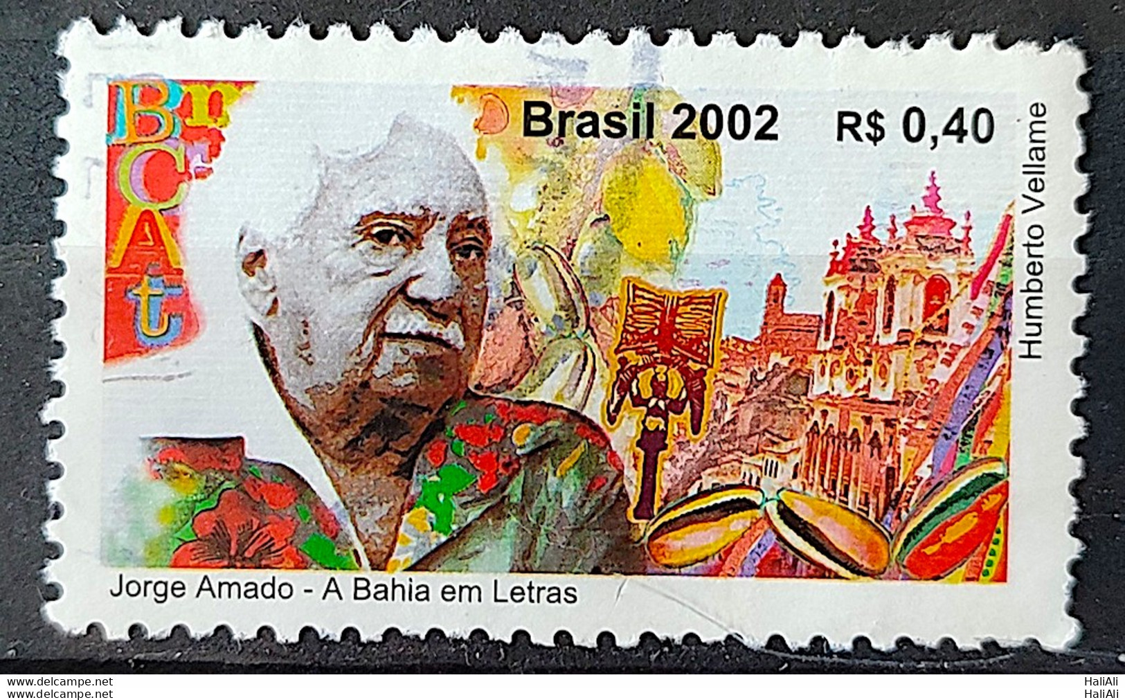 C 2477 Brazil Stamp Jorge Amado Bahia Literature Cocoa Church 2002 Circulated 4 - Gebraucht