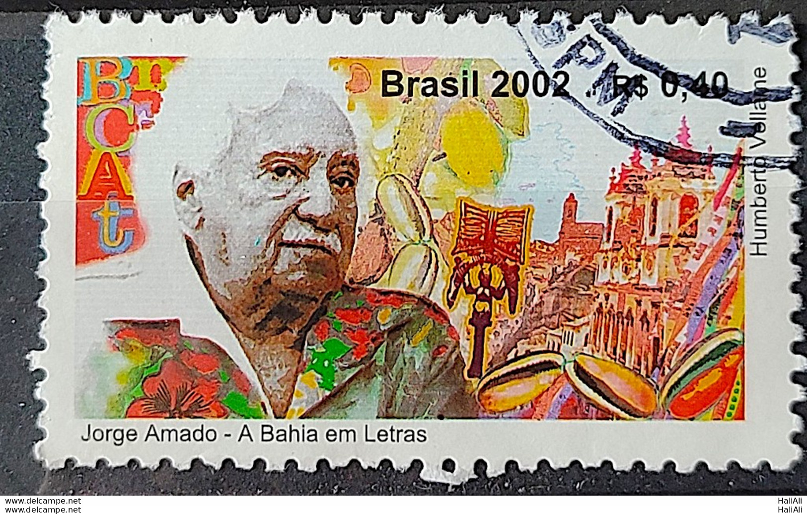 C 2477 Brazil Stamp Jorge Amado Bahia Literature Cocoa Church 2002 Circulated 3 - Gebruikt