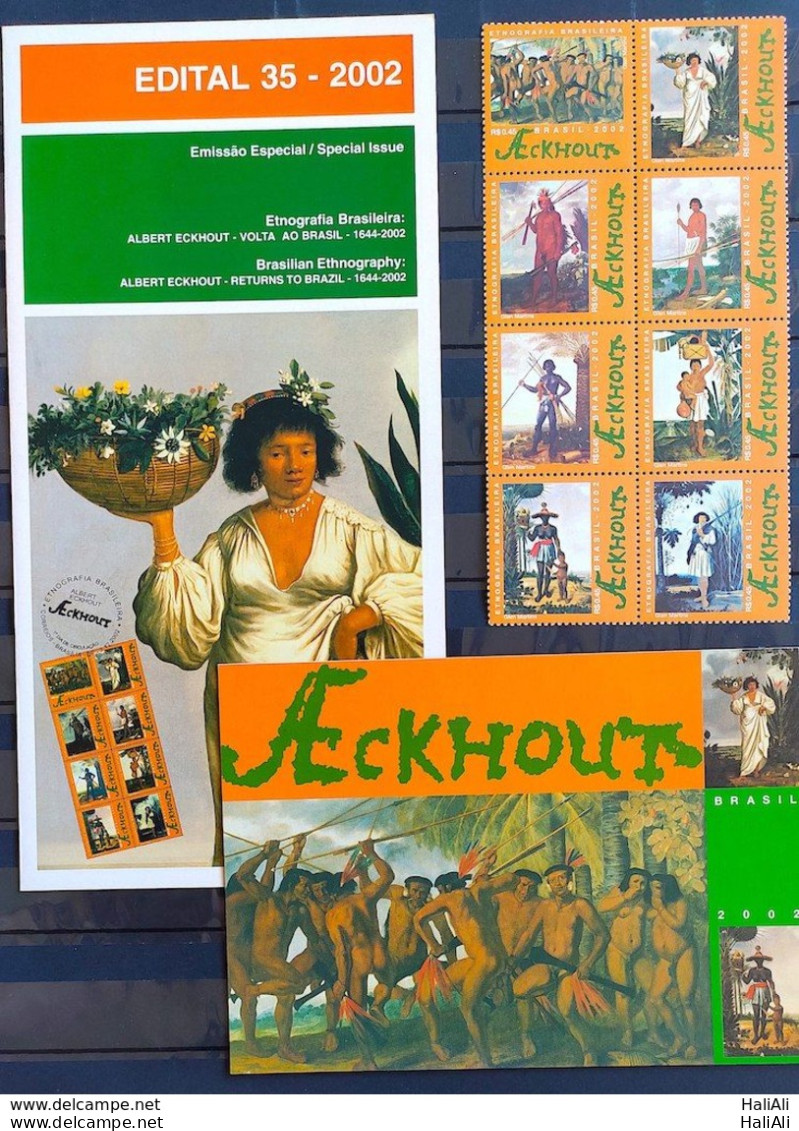 C 2497 Brazil Stamp Postcard FDC Ethnography Painting Art Ackhout Indian Netherlands 2002 - Neufs