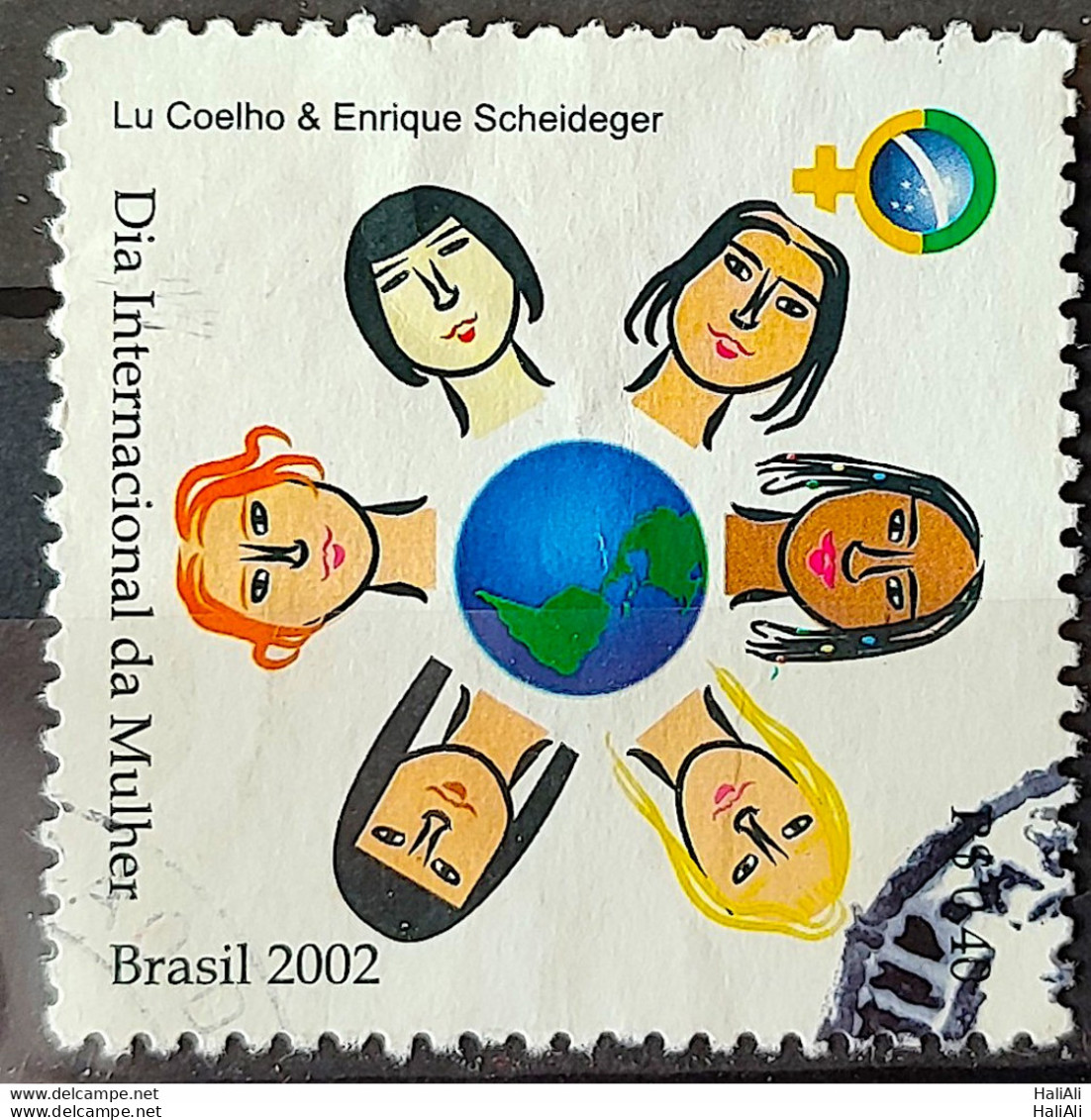 C 2446 Brazil Stamp Internacional Woman Day Flag Map 2002 Circulated 1 - Gebraucht