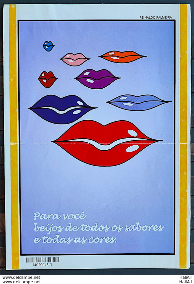 Brazil Aerogram Cod 0118 Boyfriend Kiss Mouth 2002 - Interi Postali