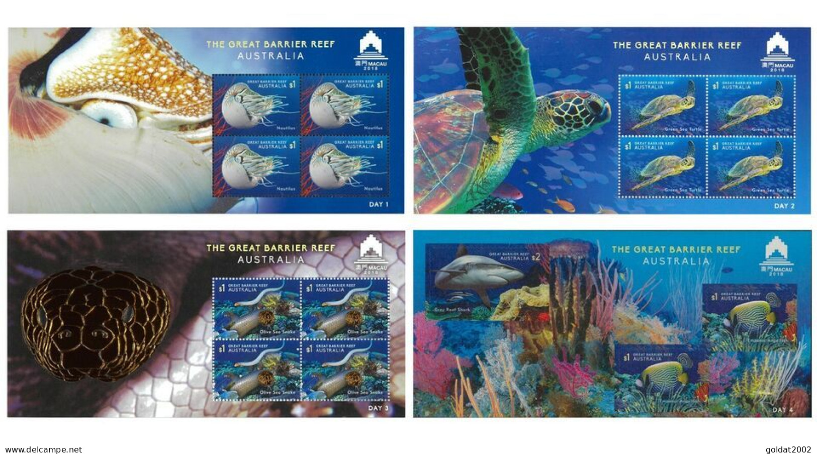 Australia 2018, The Great Barrier Reef, Multi-Sensory Stamps Sets , Unusual . - Ganze Bögen & Platten