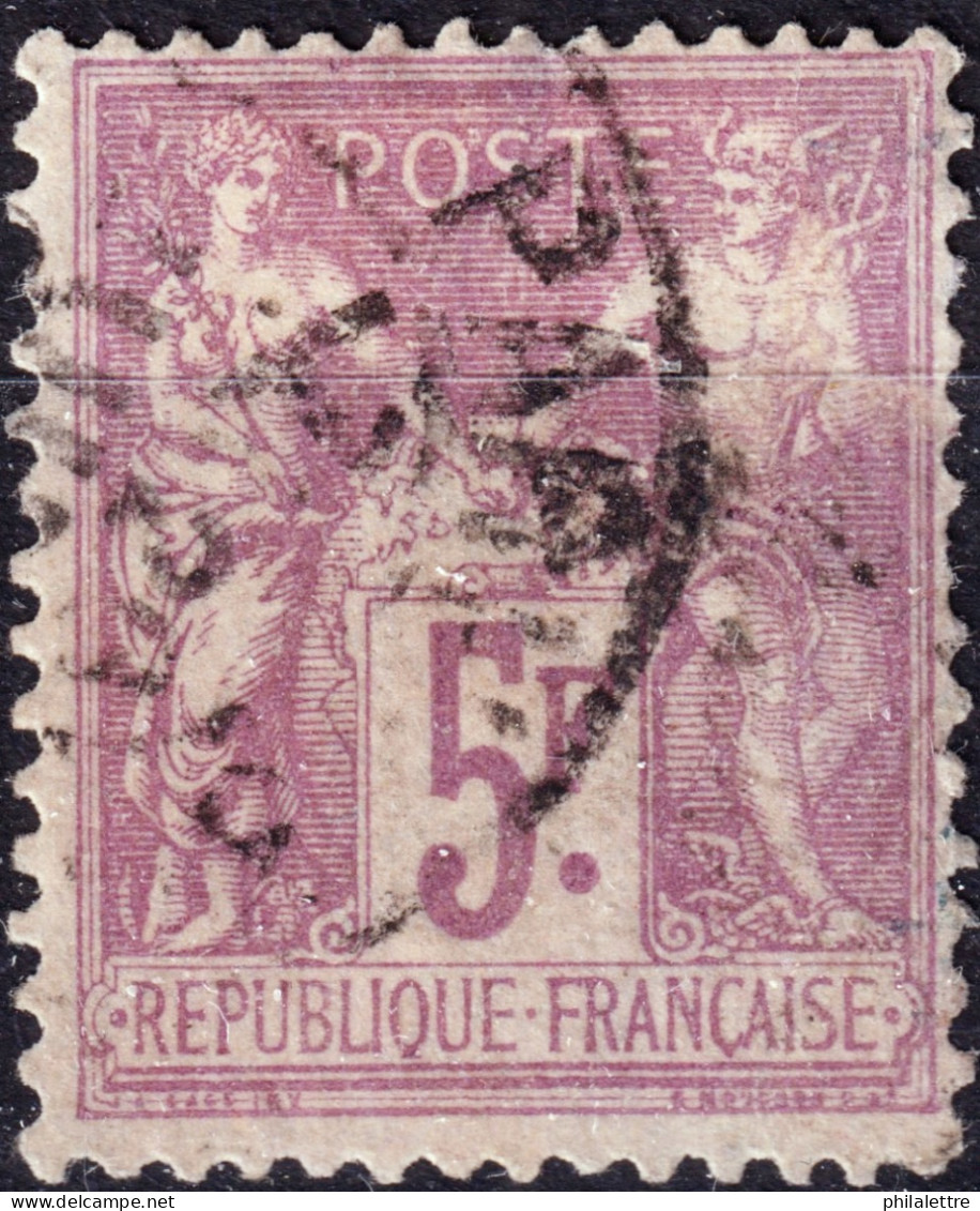 FRANCE - Yv.95a 5fr Lilas-rose/lilas Pâle Sage T.II - Obl. B/TB - 1876-1898 Sage (Type II)