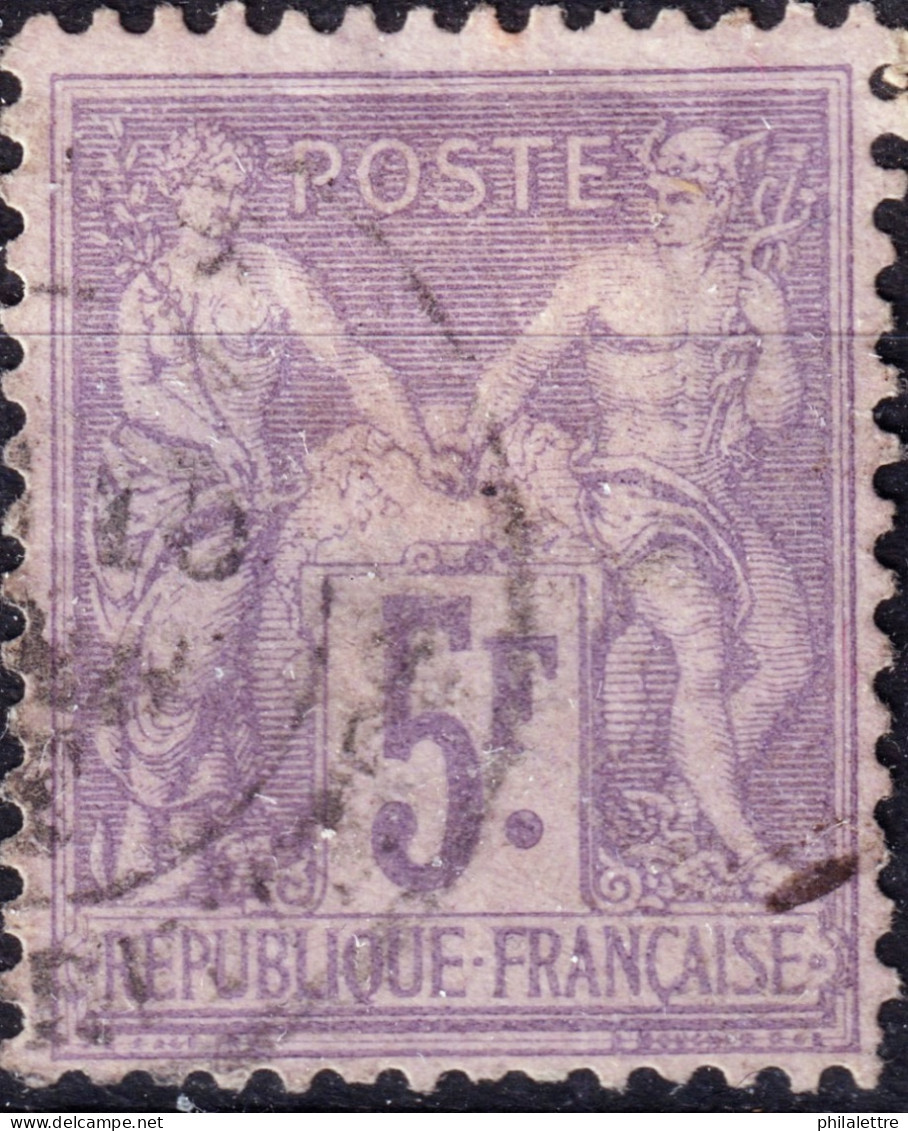 FRANCE - Yv.95 5fr Violet/lilas Sage T.II - Obl. B/TB - 1876-1898 Sage (Type II)