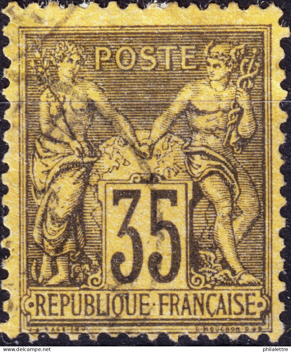 FRANCE - Yv.93 35c Violet-noir/jaune Sage T.II - Obl. TB - 1876-1898 Sage (Tipo II)