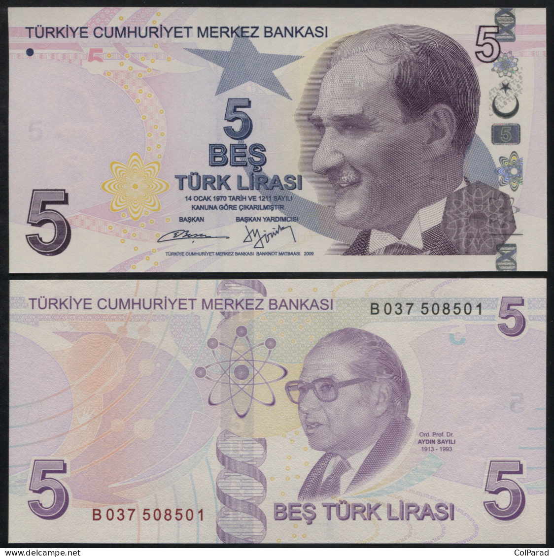 TURKEY 5 TÜRK LIRASI - 2009 (2013) - Paper Unc - P.222ba Banknote - Turchia
