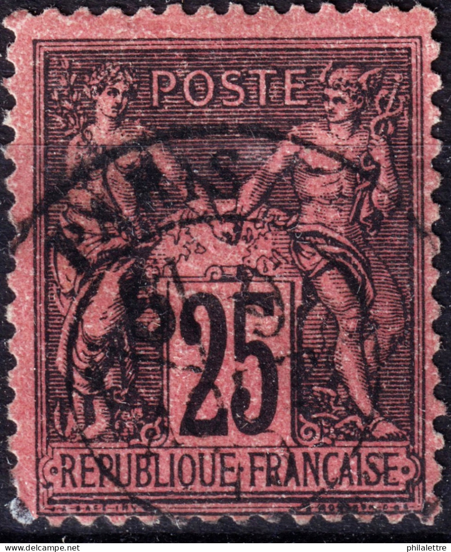 FRANCE - Yv.91 25c Noir/rouge Sage T.II - Obl. TB - 1876-1898 Sage (Tipo II)
