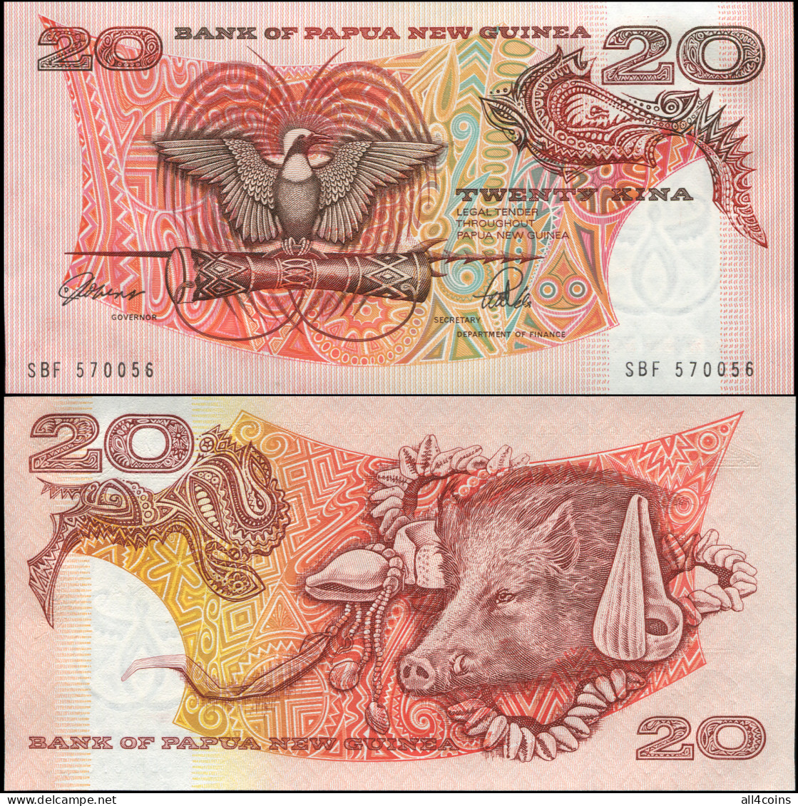 Papua New Guinea 20 Kina. ND (1981) Unc. Banknote Cat# P.10a - Papua-Neuguinea