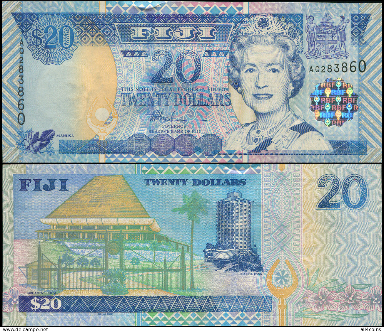 Fiji 20 Dollars. ND (2002) Unc. Banknote Cat# P.107a - Fidschi