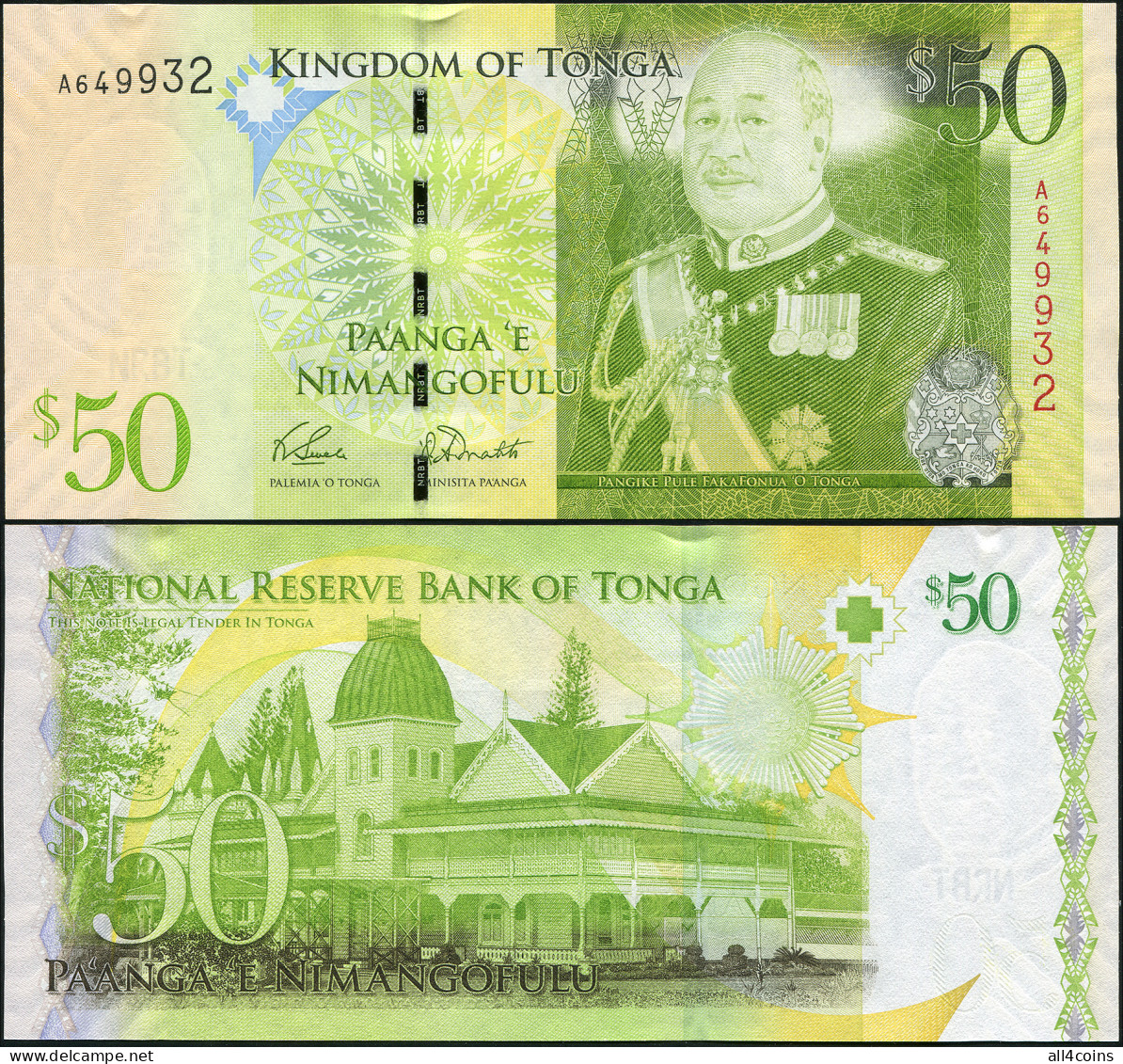 Tonga 50 Pa'anga. ND (2009) Unc. Banknote Cat# P.42a - Tonga