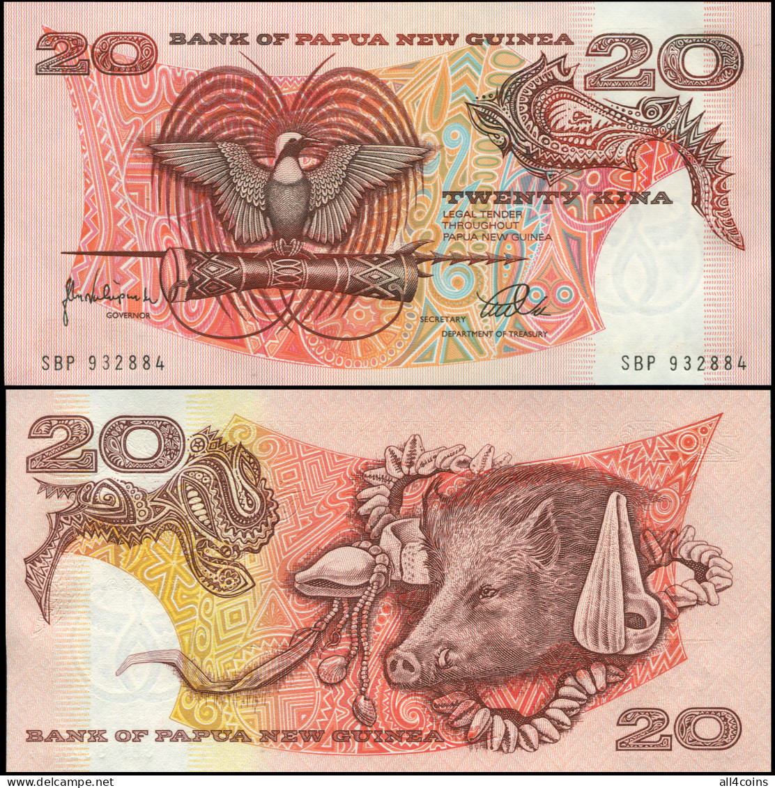 Papua New Guinea 20 Kina. ND (1998) Unc. Banknote Cat# P.10d - Papua-Neuguinea