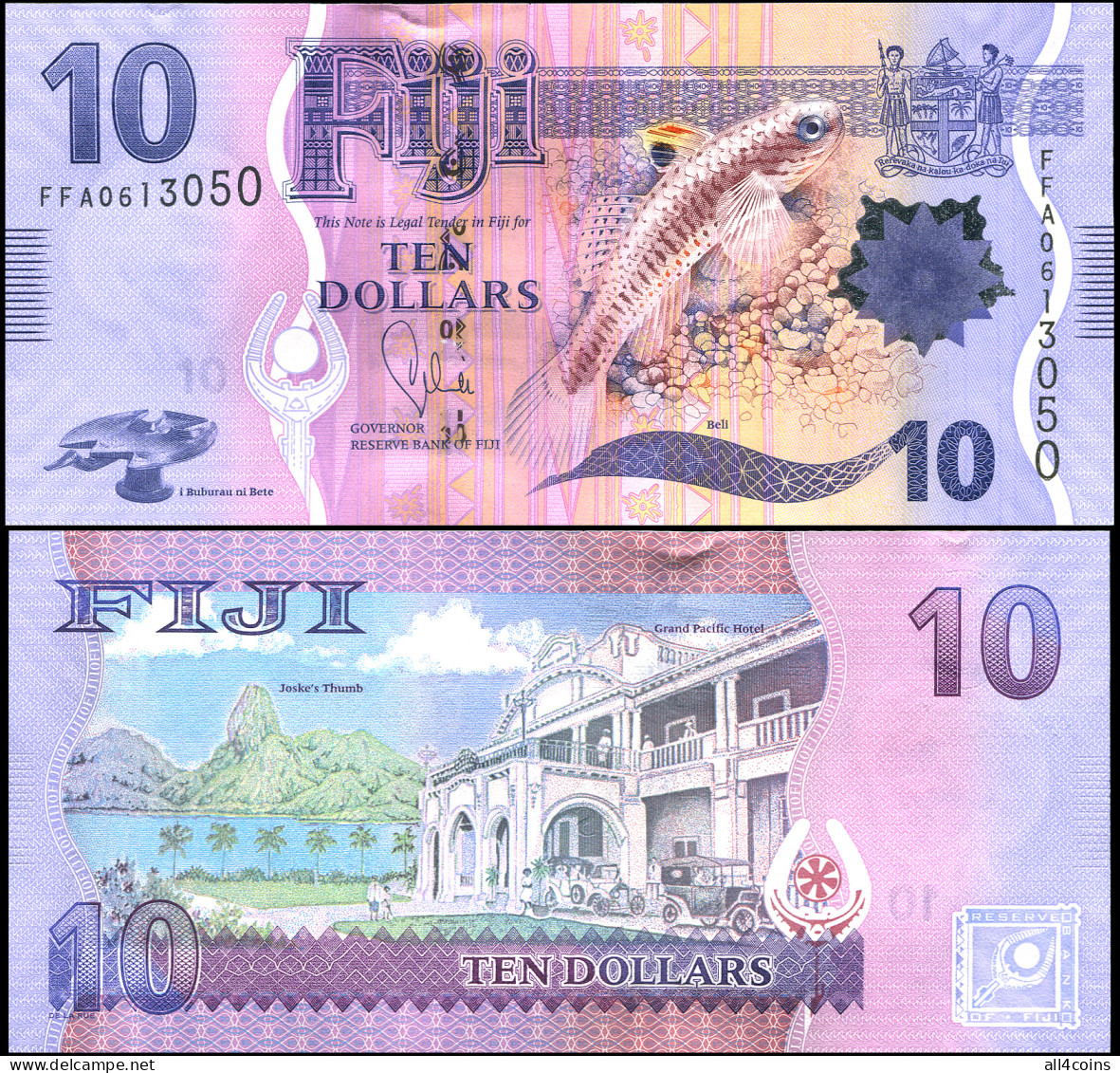 Fiji 10 Dollars. ND (2013) Unc. Banknote Cat# P.116a - Figi